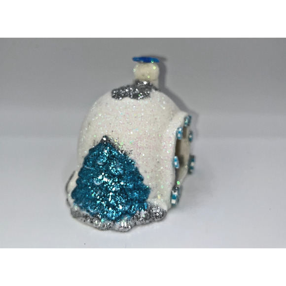 Vintage Miniature Igloo Diorama Pastel Blue Candy Cane Polar Bear Blue Tree OOAK - Picture 4 of 13